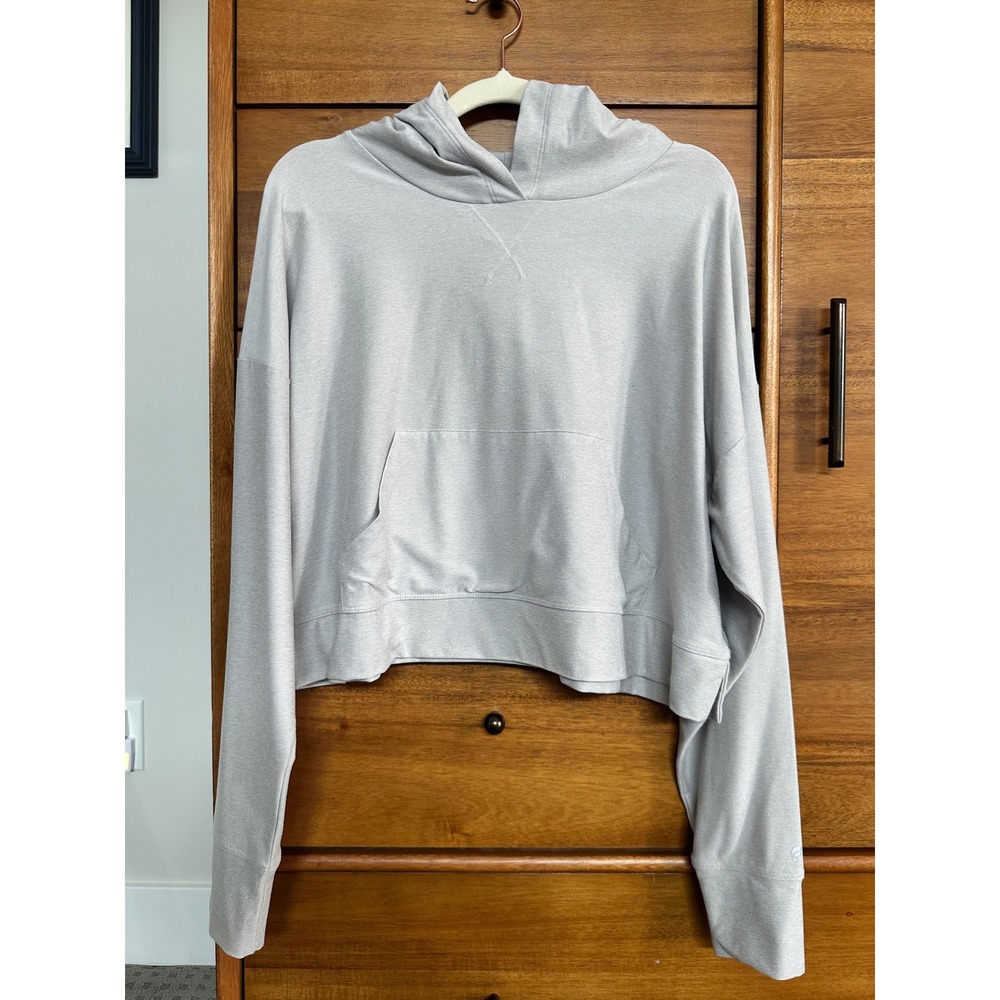 Fabletics Cropped Hoodie Size M Gray Good Condition